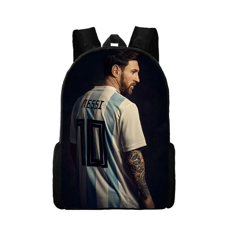 Football Star Ronaldo Messi Signature zaino da bicicletta alla moda per ragazzi e ragazze borsa da scuola Casual di alta qualità grande Bac