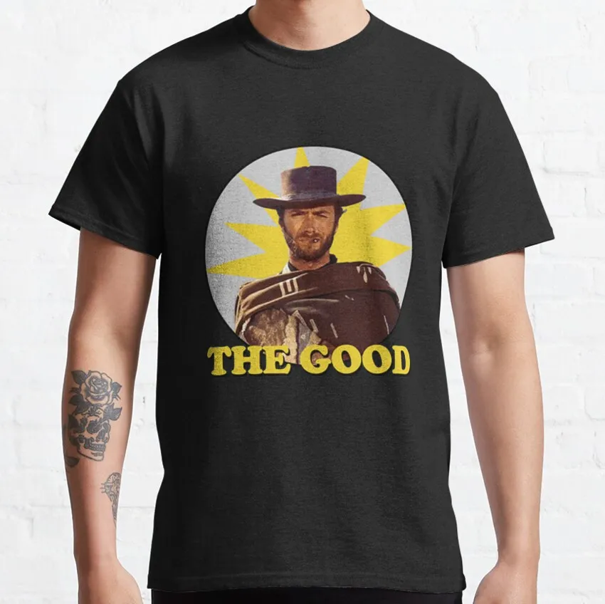 

Clint Eastwood cool and The Good The good the bad and the ugly film Vintage cowboy movie 100% cotton printed t shirt plus size