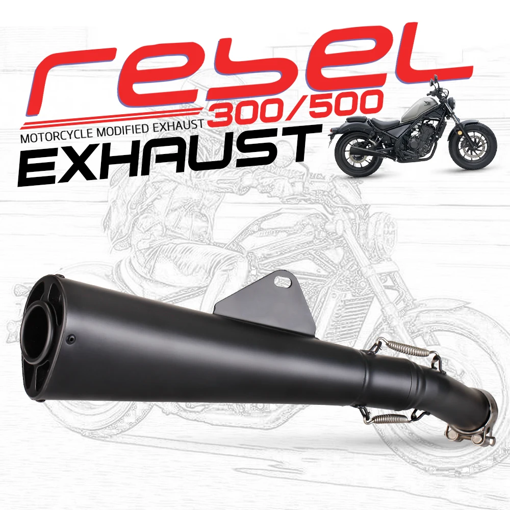 Exhaust Muffler Moto Pitbike Escape Motorcycle Motocross Systems Stainless Steel Center Tube For Rebel 500 CMX500