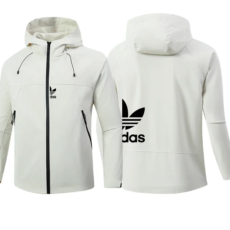 

2025 New High Quality Men's Zipper Jacket Autumn Thin Fashion Casual Outdoor Sports Hooded Jacket Waterproof Top