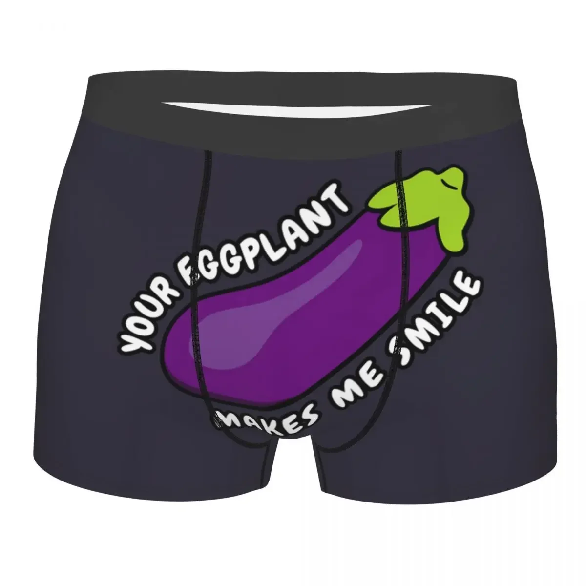 Fashion Sexy Funny Food Porno Eggplant Joke Boxers Shorts Panties Male Underpants Breathbale Briefs Underwear