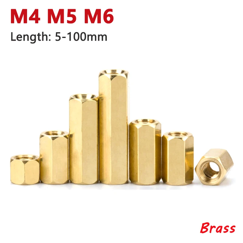 

M4 M5 M6 Double Pass Hex Brass Male Female Standoff Board Pillar Stud Hexagon Copper Column Nut Screw Hollow Column PCB Spacer