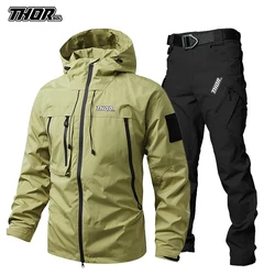 THORSOL Men Cycling Clothes Set Bicycle Long Pant MTB Jacket Mountain Bike Windbreaker Windproof Outfit Traje De Ciclismo Hombre