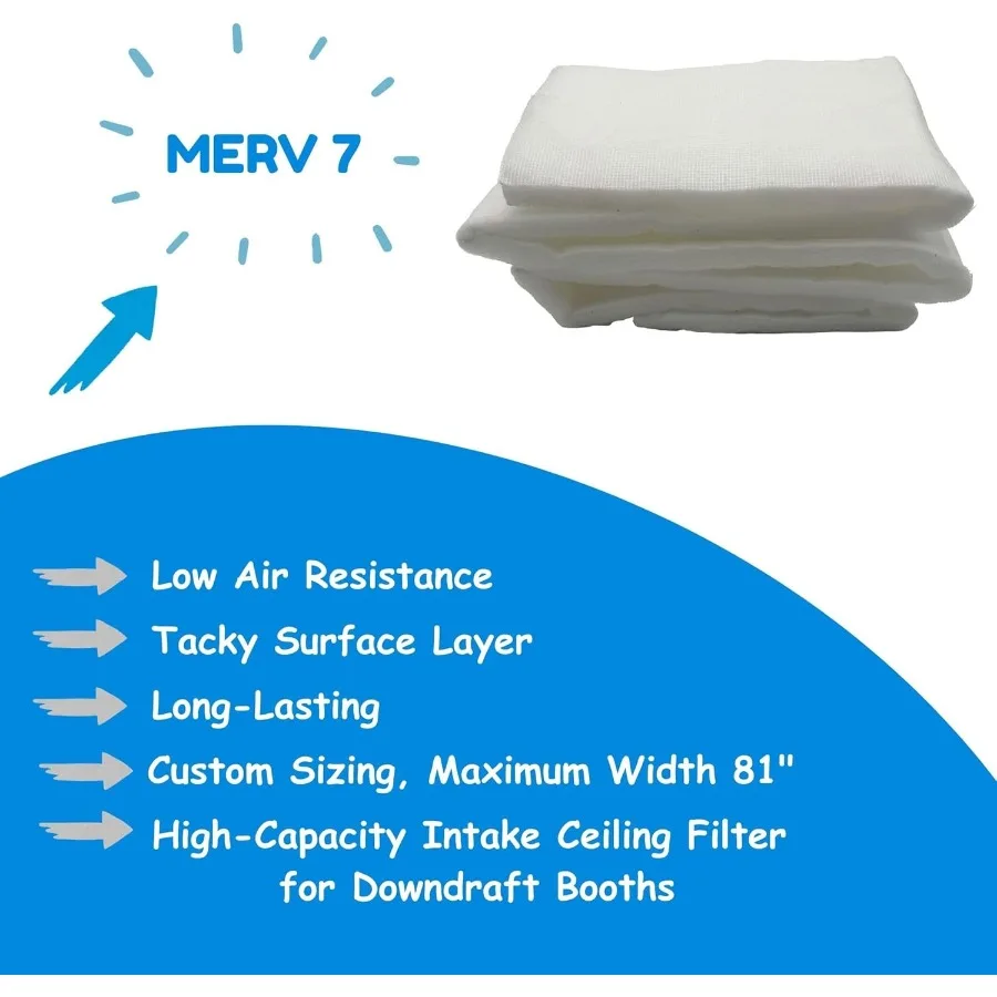 Filtre à air d'admission haute capacité pour plafond de cabine de pulvérisation dans les cabines de pulvérisation Downdraft avec une gestion efficace du flux d'air et un capuchon anti-poussière