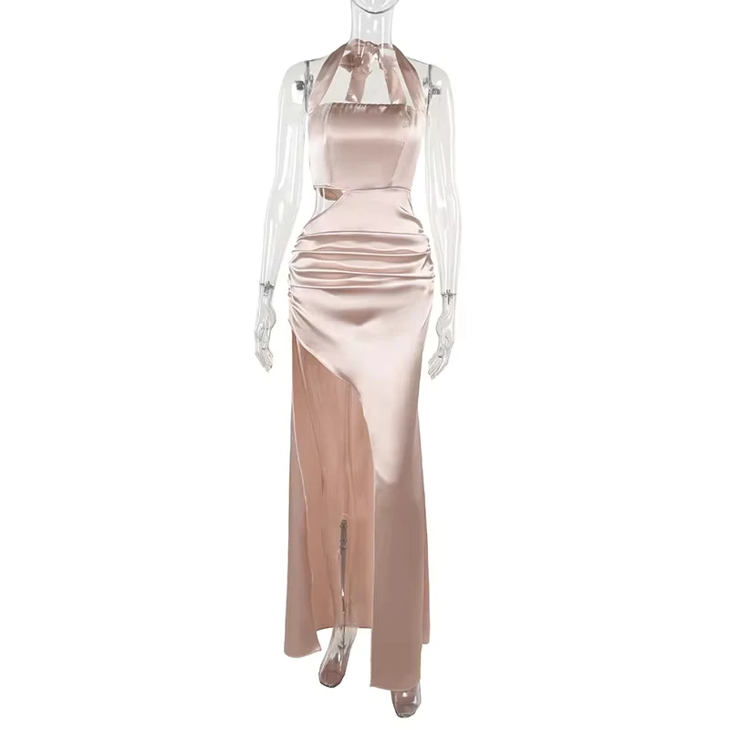 

Sexy Hollow out Split Neckline Gown YJ24500 Autumn Hot Sale Of The Season New Style Elegant Ladylike Design for Women Sleeveless