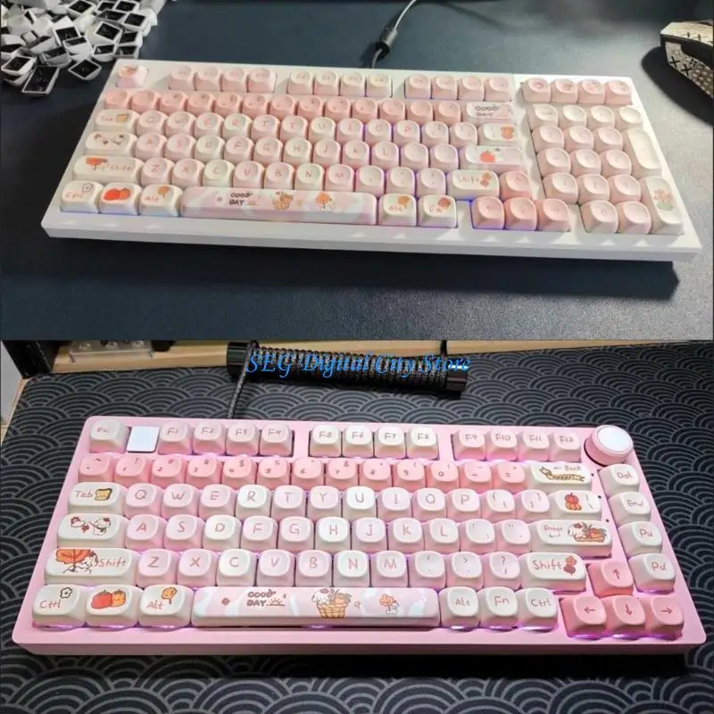 

U75B Fall Puppy Thermal Sublimation Keycaps PBT MOA Profile Keycaps for Switches