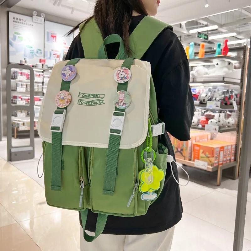 

Женский зеленый милый рюкзак в консервативном стиле, дизайнерские школьные сумки для студентов колледжа, японская модная дорожная сумка большой вместимости Jk для девочек, сумки