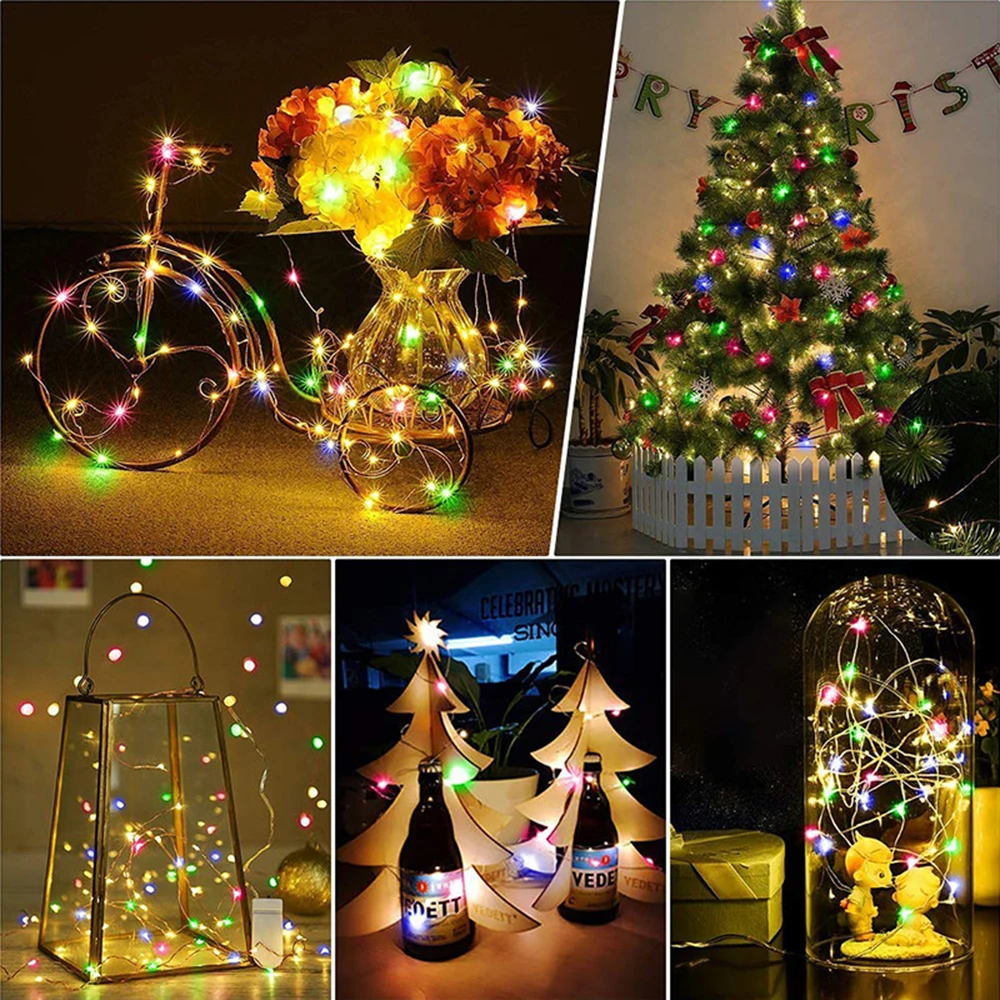 Outdoor impermeável LED Fairy String Lights, fio de cobre, dobrável, casa, jardim, festa, casamento, decoração de Natal, 50m, 100m