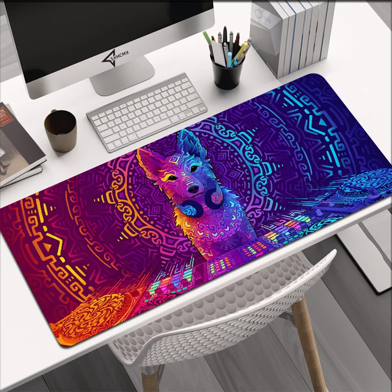 Dj Fox Large Gaming Ubuntu Disco Dingo Mousepad Keyboard Music Gamer Mouse Pad On The Table Speed Desk Mat Anime 1000x500