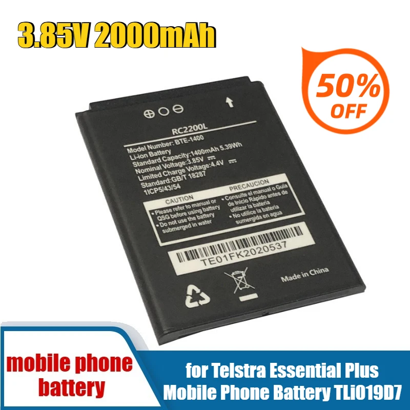 

3.85V 2000mAh for Telstra Essential Plus Mobile Phone Battery TLi019D7