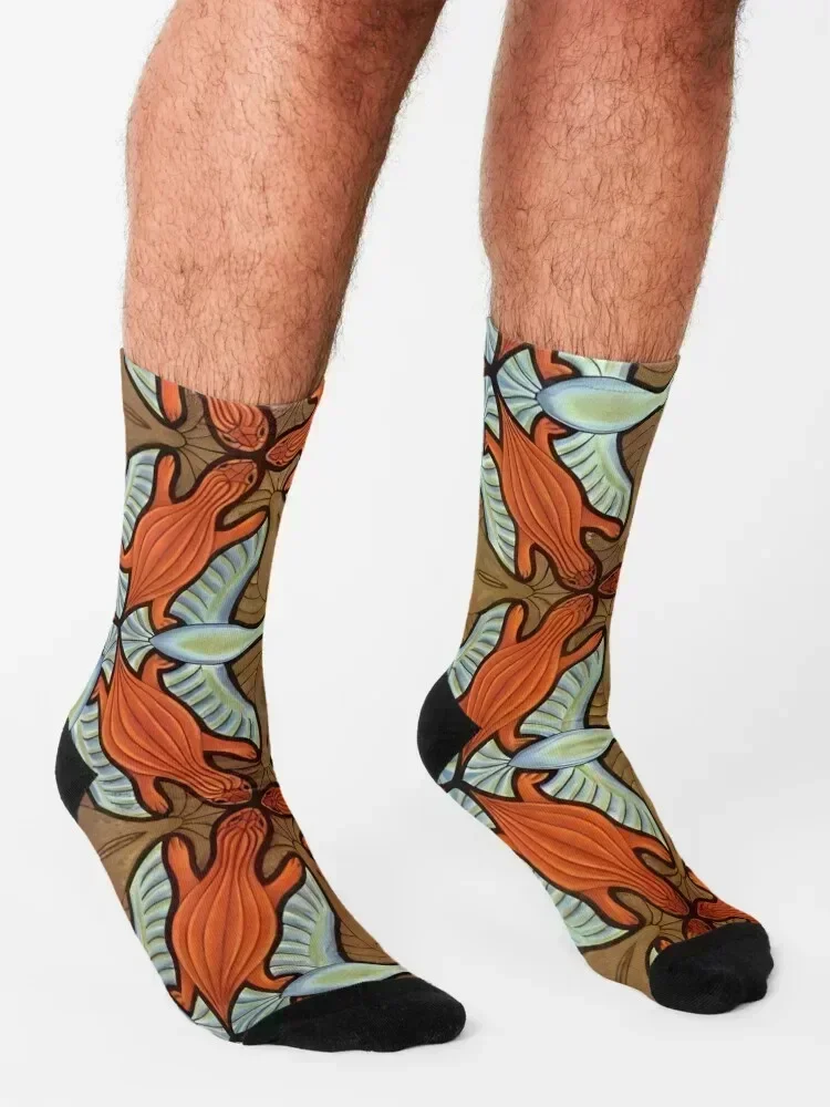 م.ك. Escher - جوارب رسم متماثلة، جوارب رياضية قصيرة مجنونة، جوارب نسائية للرجال