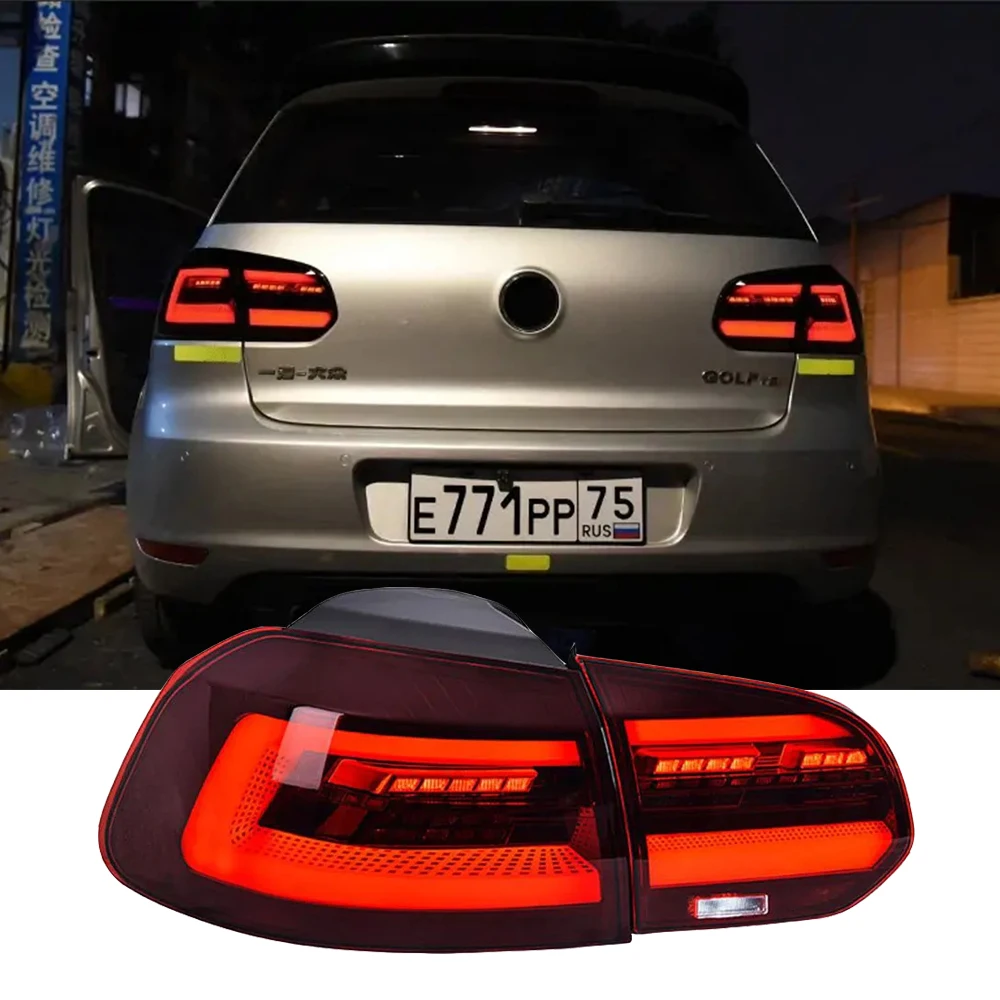 

For Volkswagen Golf 6 Tail Light Assembly 2009-2012 R20 MK6 Models Modified New LED Running Water Turn Tail Light Assembly