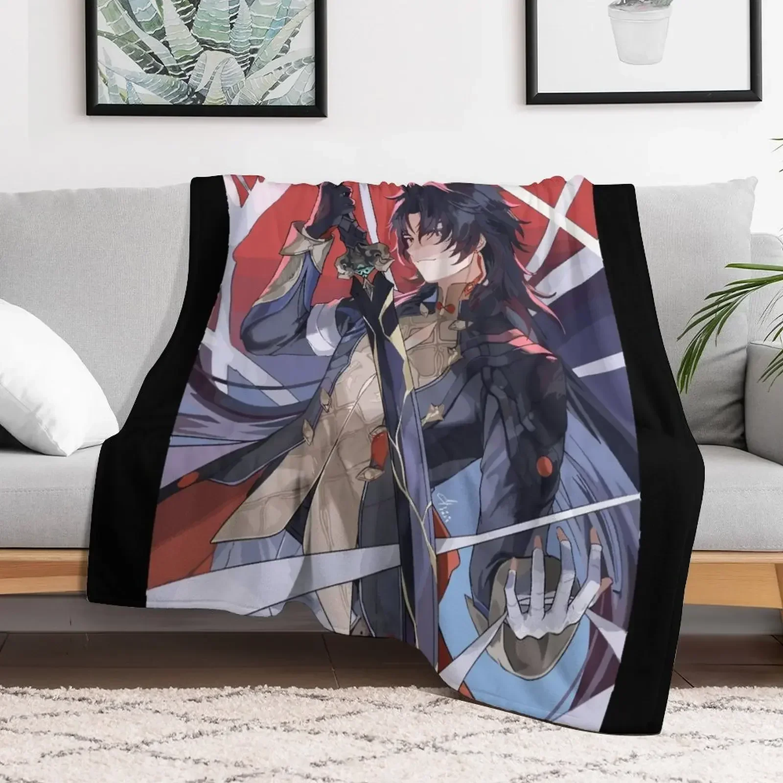 

Blade Honkai Star Rail Throw Blanket Decoratives Soft Plush Plaid Blankets