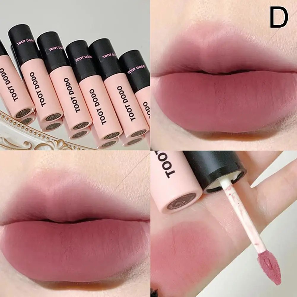 Bálsamo labial de terciopelo, Pintalabios ligero, rojo mate, belleza, Cosmet de zanahoria