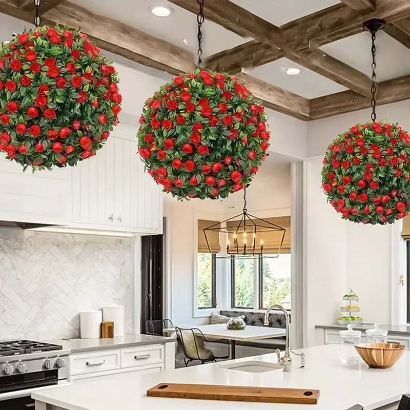 Bola de grama artificial eucalipto folha planta verde grama falsa paisagismo árvore galpão telhado casa jardim casamento atmosfera decoração