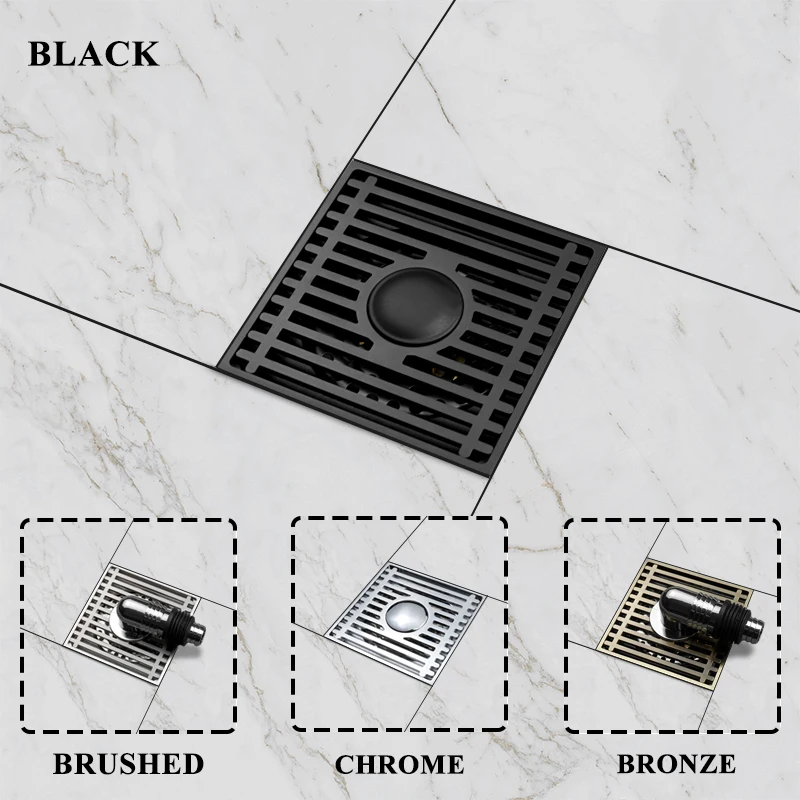 Imagem -05 - Floor Drain Cover Shower Waste Drainer Máquina de Lavar Joint Bathroom Kitchen Colander Floor Drains Black Antique Brass 10cm