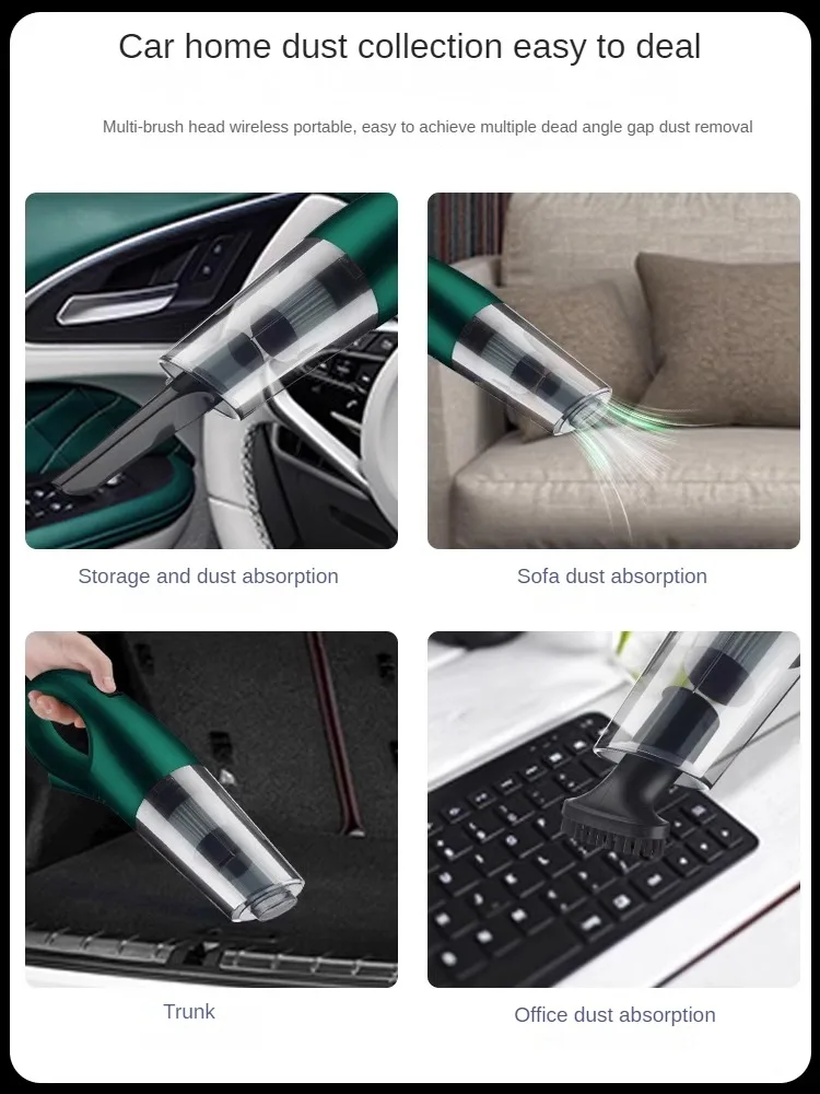 Wireless Charging Car Vacuum Cleaner, Ultra-Strong Suction, Small and Portable