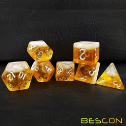 Bescon Beer Dice Set, Novelty 7pcs BeerDice Polyhedral D&D DND Dice Set of 7pcs, Dungeons and Dragons Dice