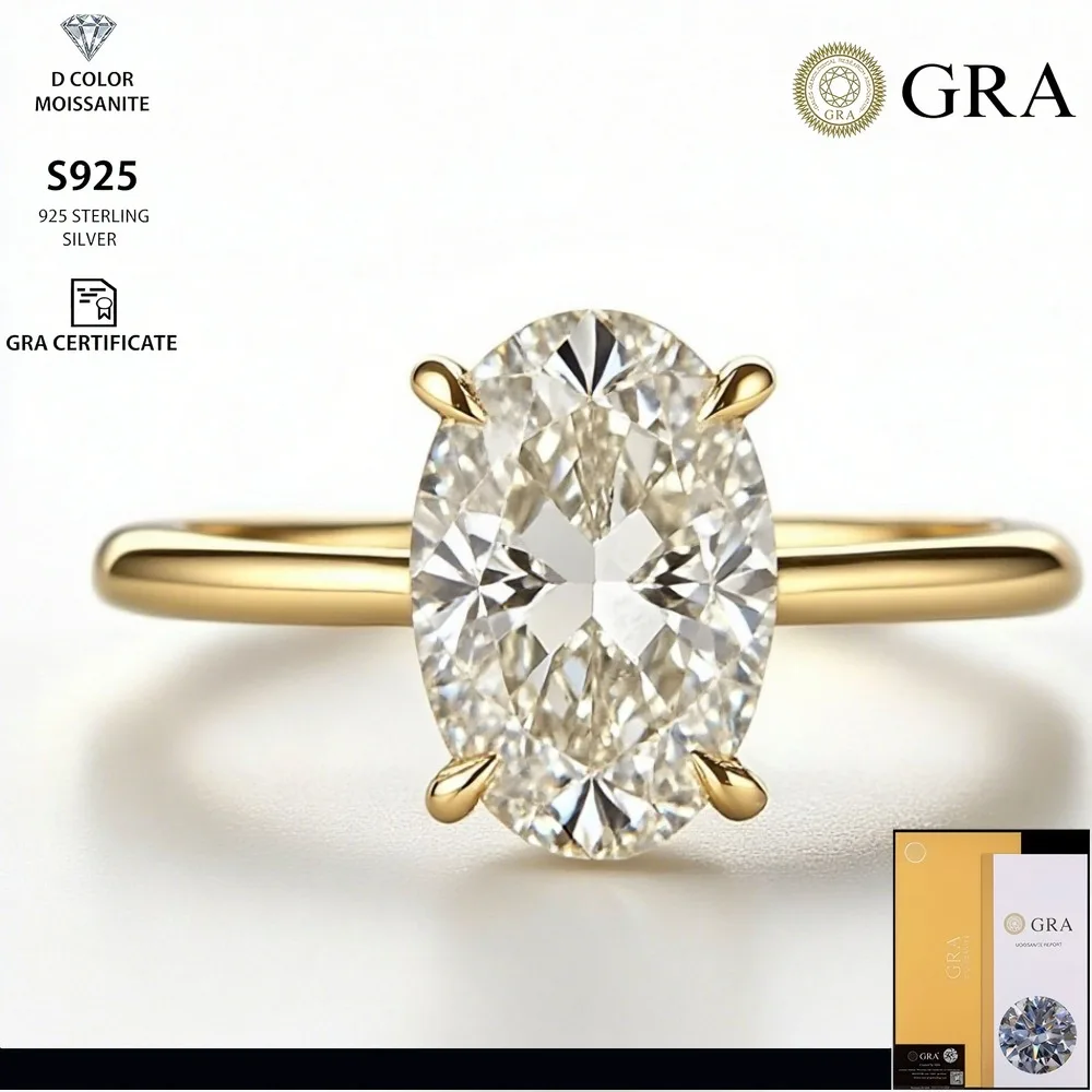 

Новое персонализированное модное овальное кольцо с бриллиантом 2026 года, классическое обручальное кольцо с четырьмя крапанами, женское