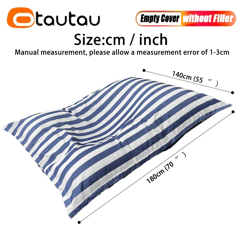 OTAUTAU New Upgraded 140x180cm Bean Bag Cover with Inner Liner Without Filler Home Outdoor Pool Float Waterproof Pouf Saon DD096