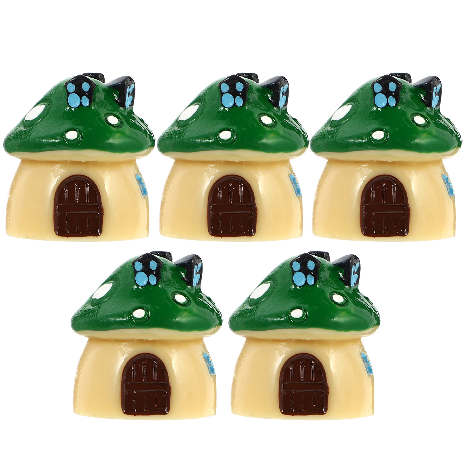 

5 Pcs Resin Mushroom Houses Miniatures Figurines for Outdoor Garden Decoration Kids Creative Play DIY Home Yard Sculpture
