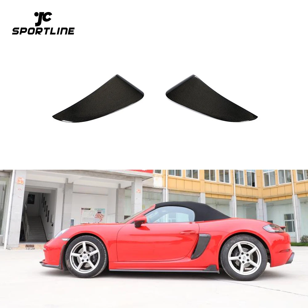 

Carbon Fiber Rear Side Door Vents Trim Cover For Porsche 718 Boxster Cayman 2016-2018