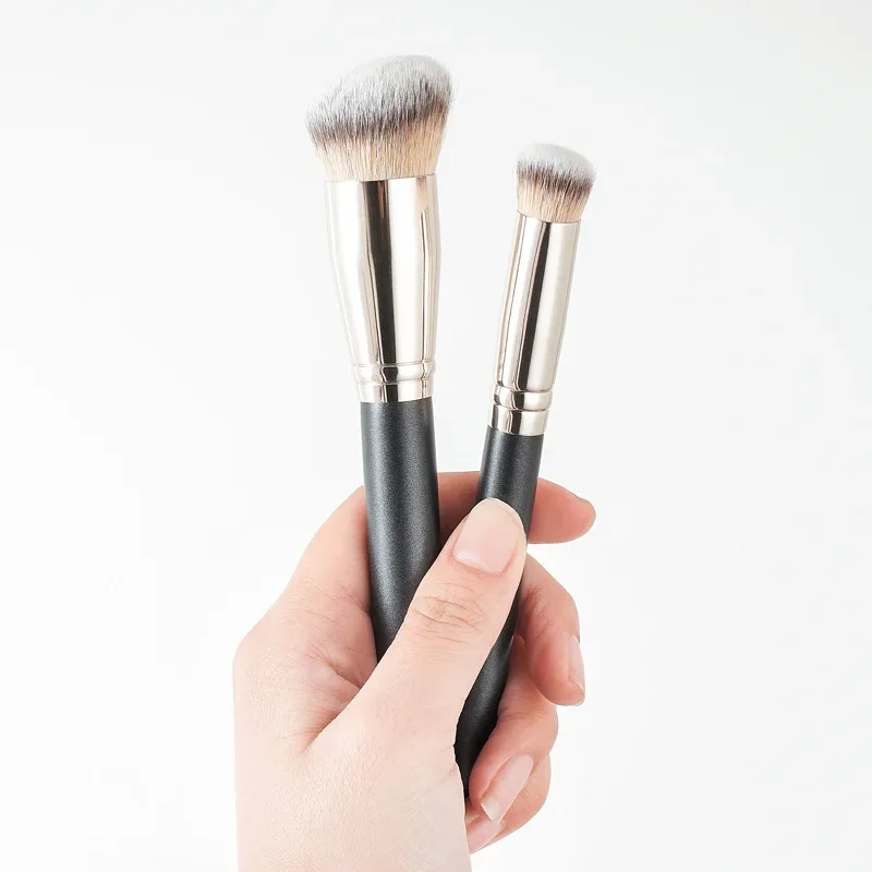 Juego de brochas de maquillaje corrector de cabeza redonda, base de maquillaje, belleza, sin pincel, se ajusta a la piel y aplicar rápidamente el maquillaje