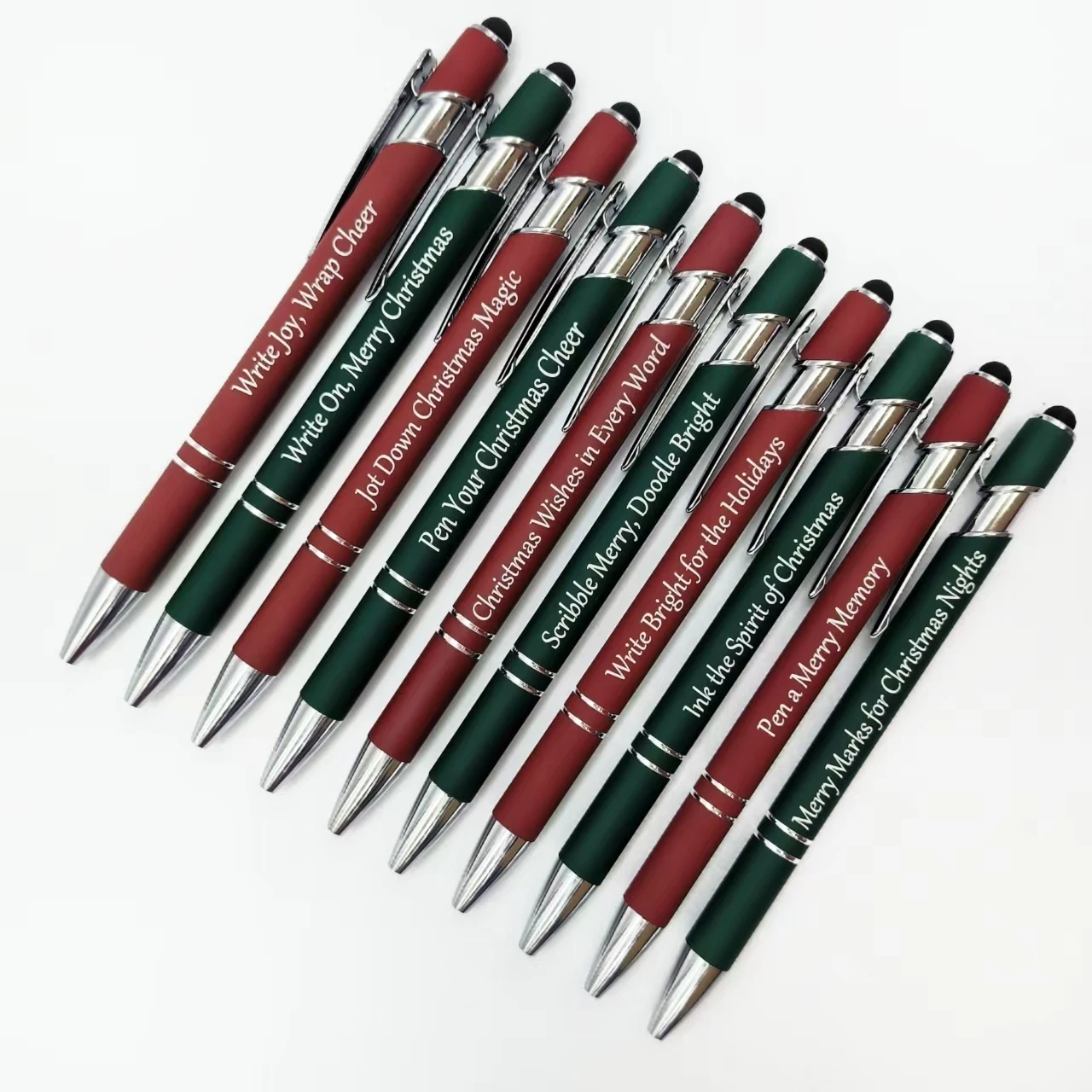 

10/20pcs Christmas happiness phrase engraving pen with Christmas joy ballpoint pen holiday gift ballpoint pen