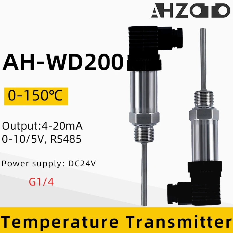 

Intelligent Temperature Transmitter Module PT100 4-20mA 0-5/10V Output Range 0-150℃ G1/4 Thermocouple Temperature Transducer