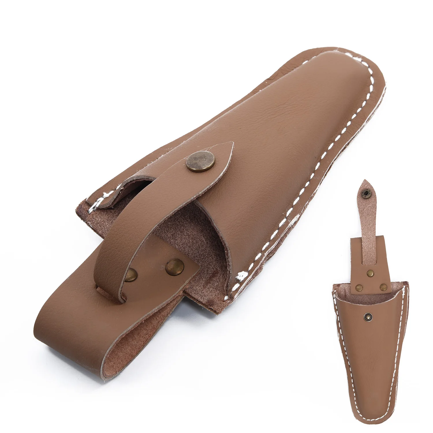Useful Tool Bag Light Portable Pouch Pruning Scissor Case Leather Material Light-Brown Tool Bag Leather Pro 1pc