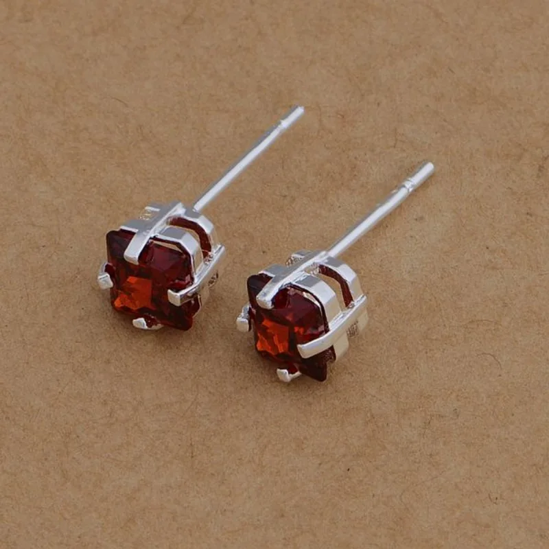 

Серьги из стерлингового серебра 925 пробы, простые, красные, для женщин, на свадьбу, помолвку, изысканные ювелирные украшения, модные, роскошные, с цирконами, подарочные серьги