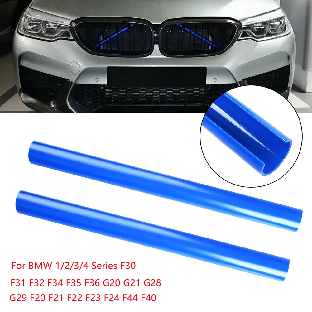 2pcs Car Decorative Strip Front Grille Strip Tube  Auto Exterior Trim Strip For BMW F10 F30 F32 1 2 3 4 5 Series F20 F30