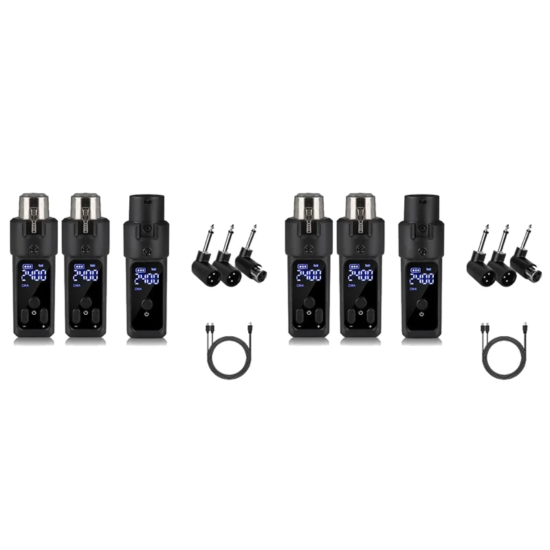 

【Hot Cake】2 Set New 2.4G XLR Adapter System Wireless Microphone Transmitter Receiver For Dynamic Microphone Guitar Audio Mixer