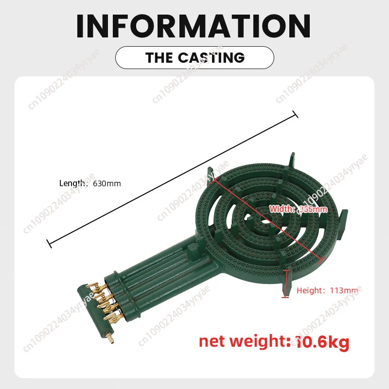 

Cast Iron 4 Ring Gas Burner C50 Commercial Household Gas Stove for Pancake Frying Pan Outdoor Cooking