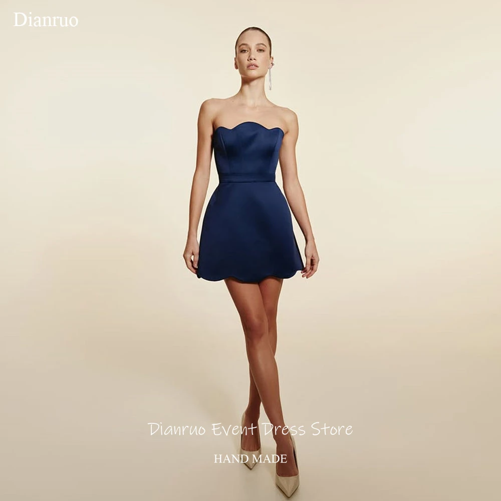 

Dianruo Delicate Satin A Line Prom Dresses Birthday Dress Sleeveless Sweetheart Homecoming Dresses Customized