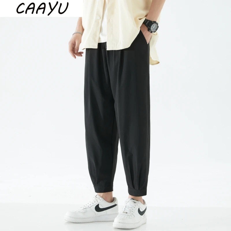 CAAYU Mens Ice Silk Joggers Men 2022 Light Weight Sweatpants Trouser Casual Running Pants Japanese Streetwear Fashion Pants Men