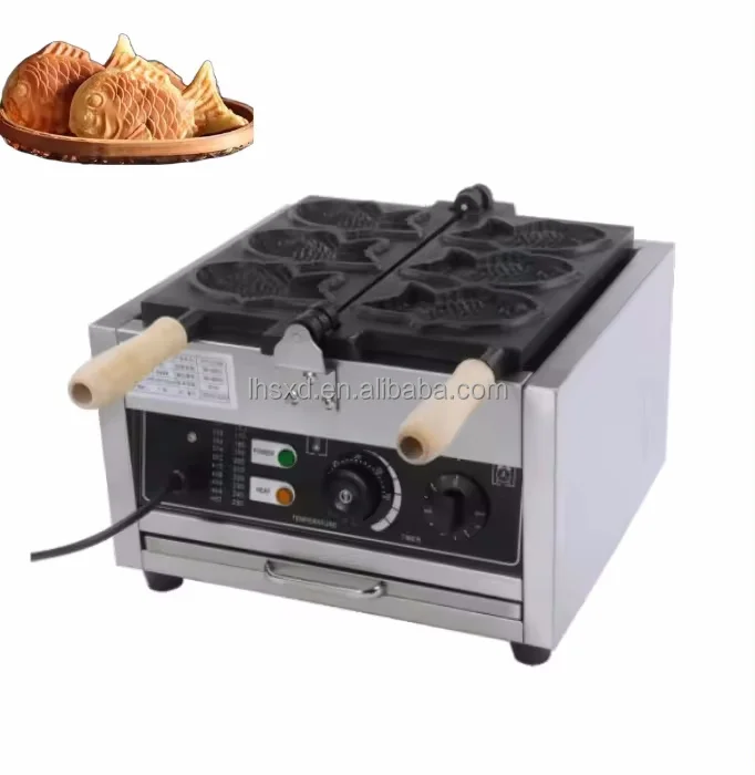 Electric Fish Waffle Machine Taiya Burning Making Machine 3/6 Pieces Fish Taiya Burning Machine