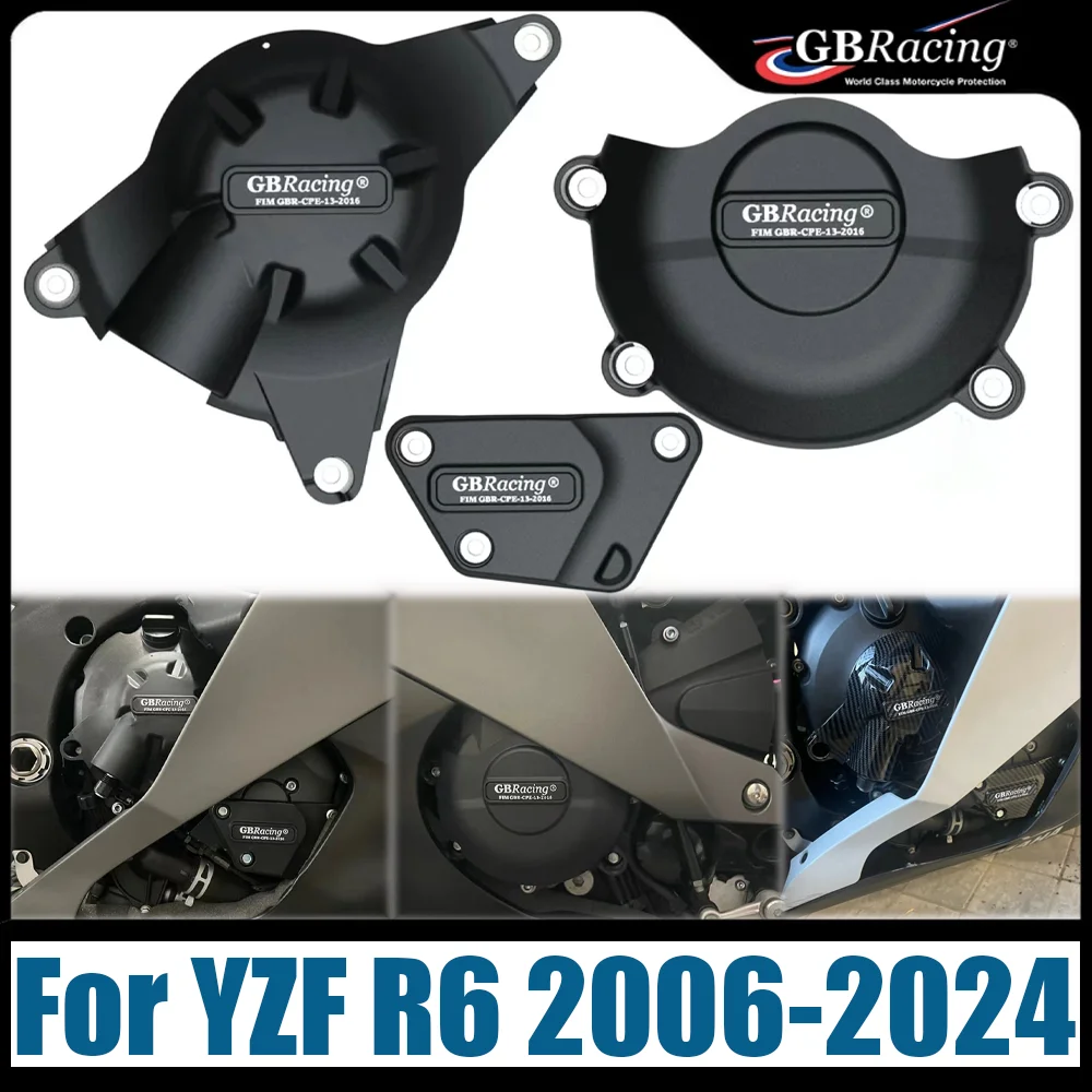 

YZF-R6 Защитная крышка двигателя мотоцикла, аксессуары для YZF R6 2006-2024, комплект вторичных чехлов двигателя, защита