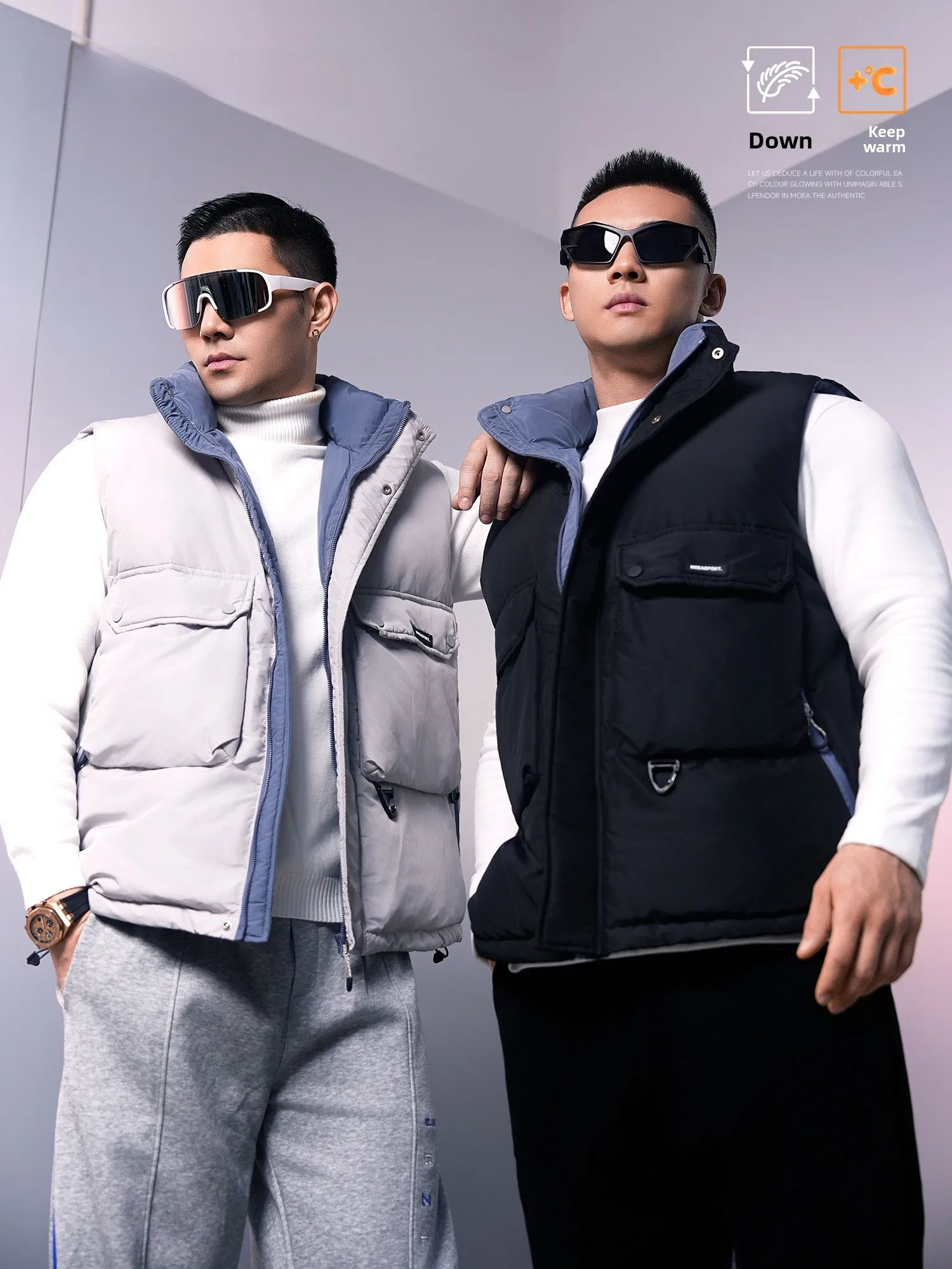 

Men's 90 down Vest Lightweight Outdoor Running Jaet Windproof Warmth Bicycle Riding Vest for Autumn And Winter Sports