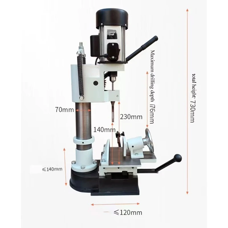 750W-1500W Multifunctional Woodworking Tenoning Machine Square Hole Machine Mortise and Tenon Machine
