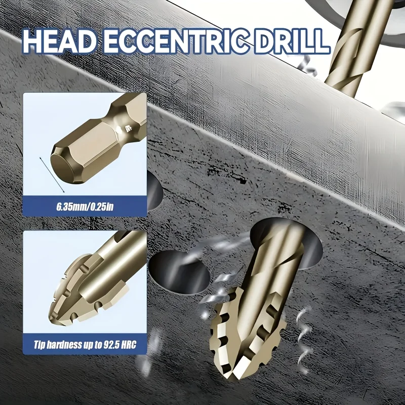 Набор из 9 зубчатых эксцентриковых сверл с канавкой, сухое сверление бетона, плитки, керамики, дерева и кладки, многоцелевой комплект кольцевых пил