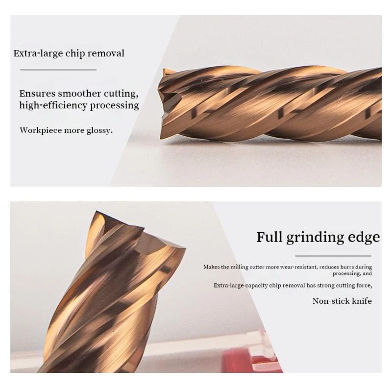 

HRC 58 Carbide End Mill 4 Flutes CNC Milling Cutter Tungsten Steel for Stainless Steel Cutting