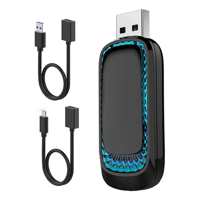 محول Carplay اللاسلكي ومحول Android Auto اللاسلكي مع الضوء المحيط، محول Carplay لـ IOS 10+ وAndroid 11+