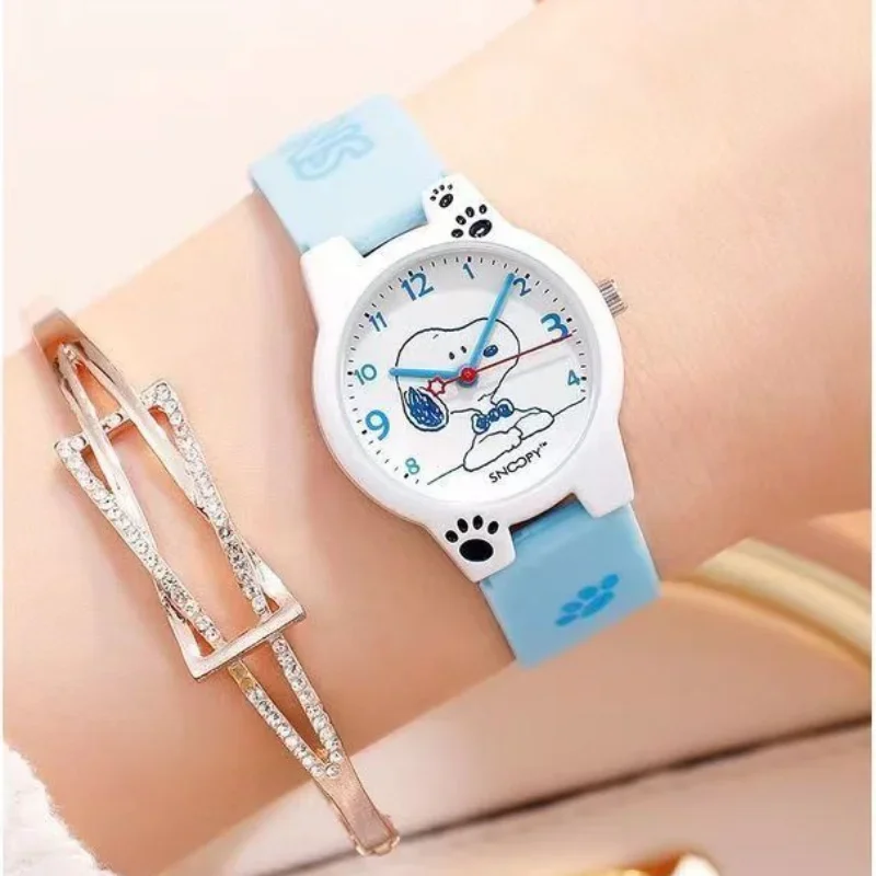 Snoopy Anime Children Watch Waterproof Electronic Quartz Watch Cartoon Girls Boys Students Pointer Birthday Mini Kids Gift Toys