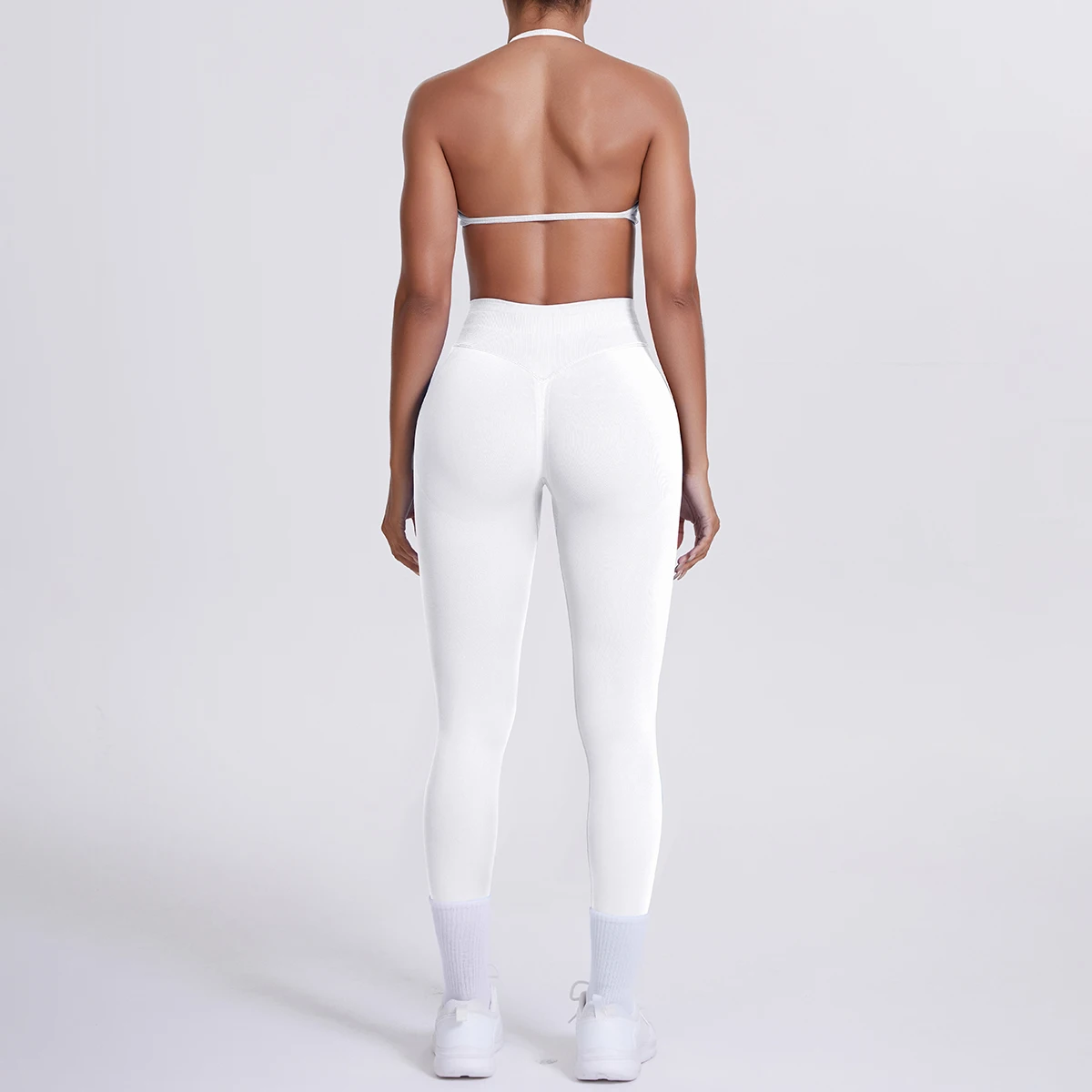Frauen 2 stücke Patchwork Sport Yoga Anzug Training Ärmellose Sport Gym Tops Bauch-steuer Abnehmen Booty Leggings Yoga Anzug Sport – Detail 16
