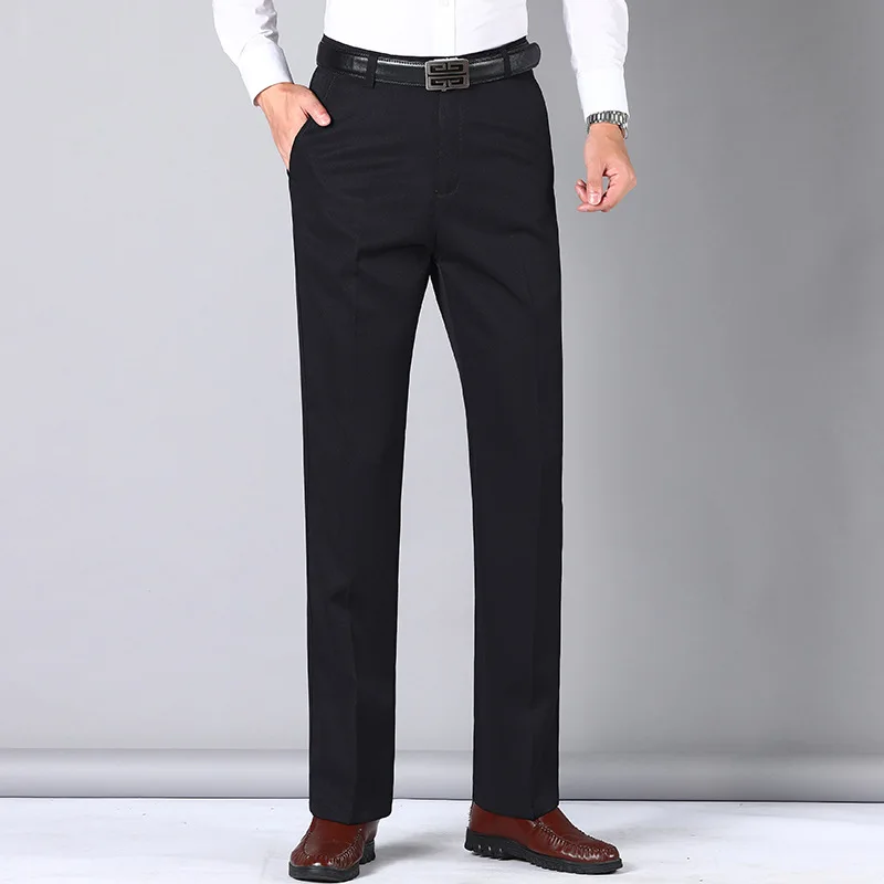 MRMT 2024 Brand New Men's Plus Cashmere Morning Casual Pants Thin Formal Suit Trousers Thick Men's Straight Casual Pants