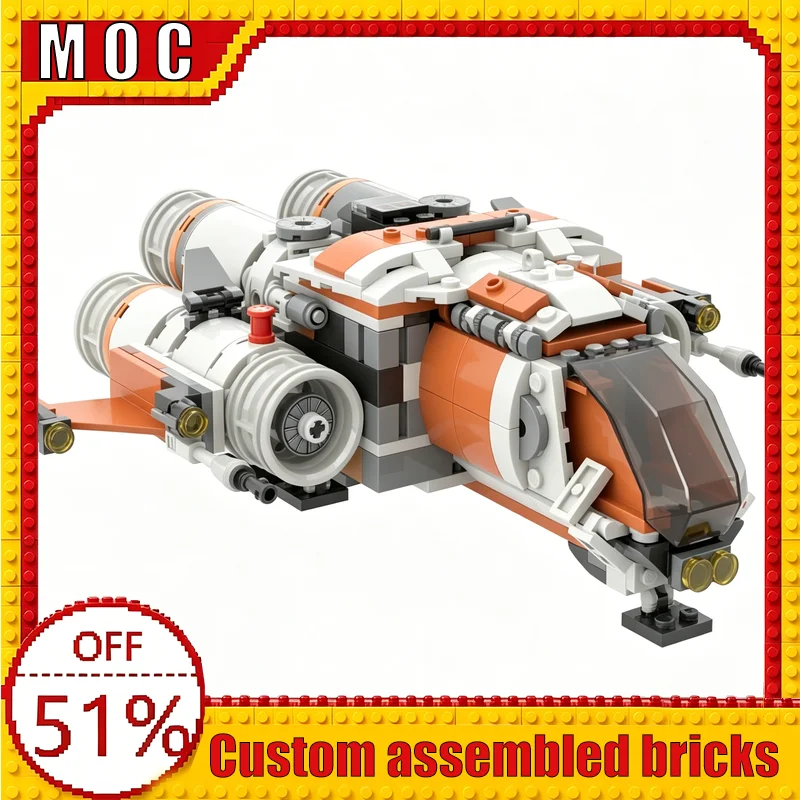 

NEW 414 PCS Quad Jumper MOC Alternate Build Sci‑Fi Cargo Starship Model Building Blocks DIY Assembly Educational Learning Gift