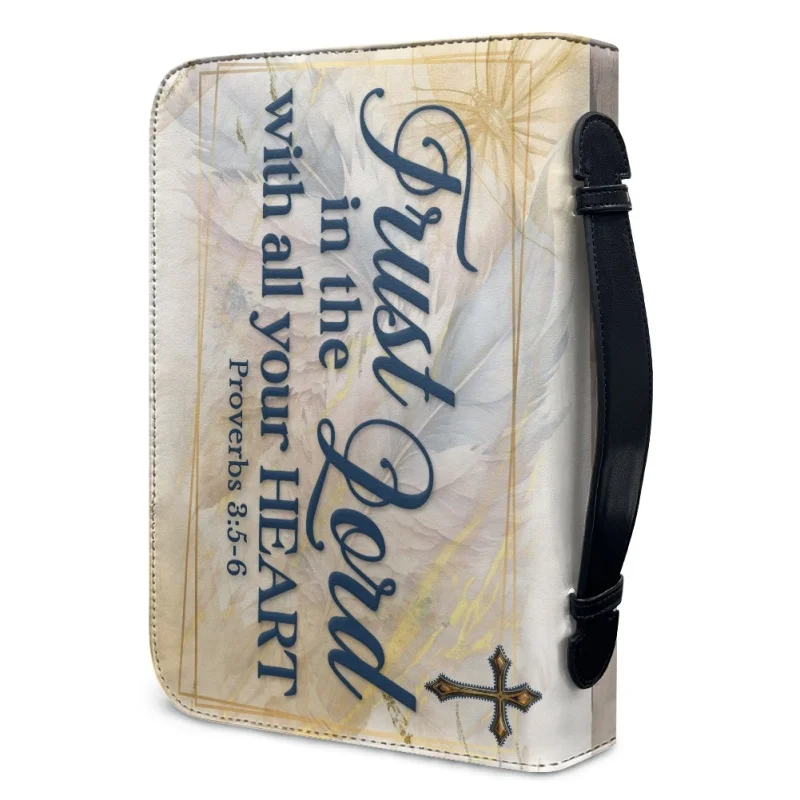 Trust In The Lord With All Your Heart proverbi custom Nurse Bible Cover Case PU Handbags Study Book scatole portaoggetti sacre