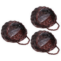 3pcs Wicker Hanging Basket Handmade Seagrass Storage Wall Flower Rattan Liuten Organizer Planter Kitchen Bathroom Bedroom