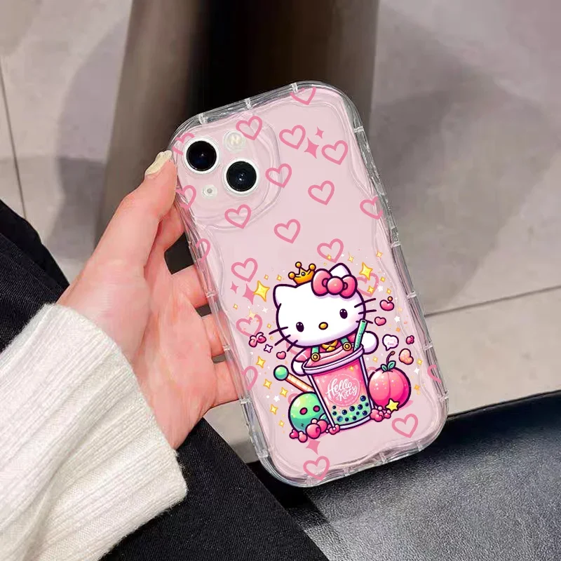 آيفون 6 6S 7 8 Plus SE 2022 2020 X XS Max XR 12 Mini 11 12 13 Pro Max Cartoon Hello Kitty Cute Y2K Sanrio غطاء ناعم